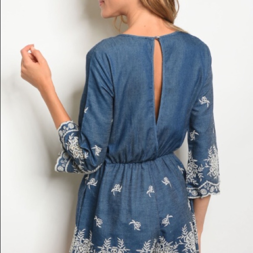 Denim Romper - Picture 2 of 3
